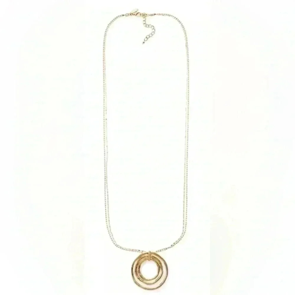 Style & Co Gold-Tone Multi-Chain Circle Pendant Necklace, 36" + 3" extender NWOT